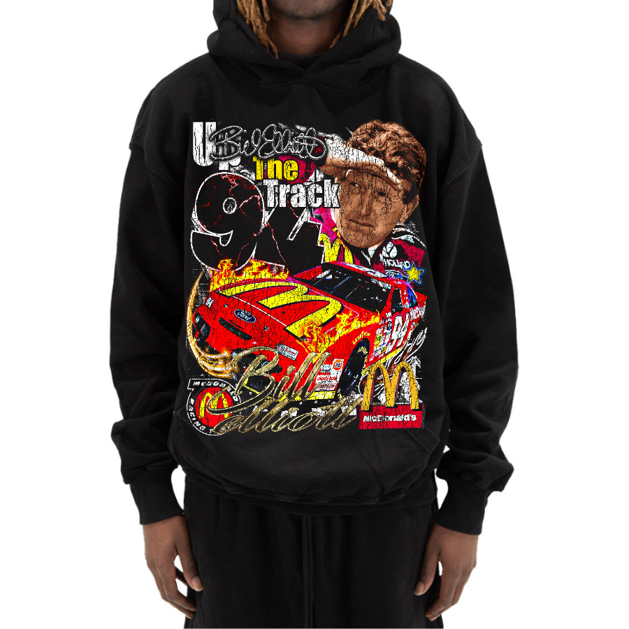 Bill Elliott Nascar Vintage Style Bootleg  Hoodie
