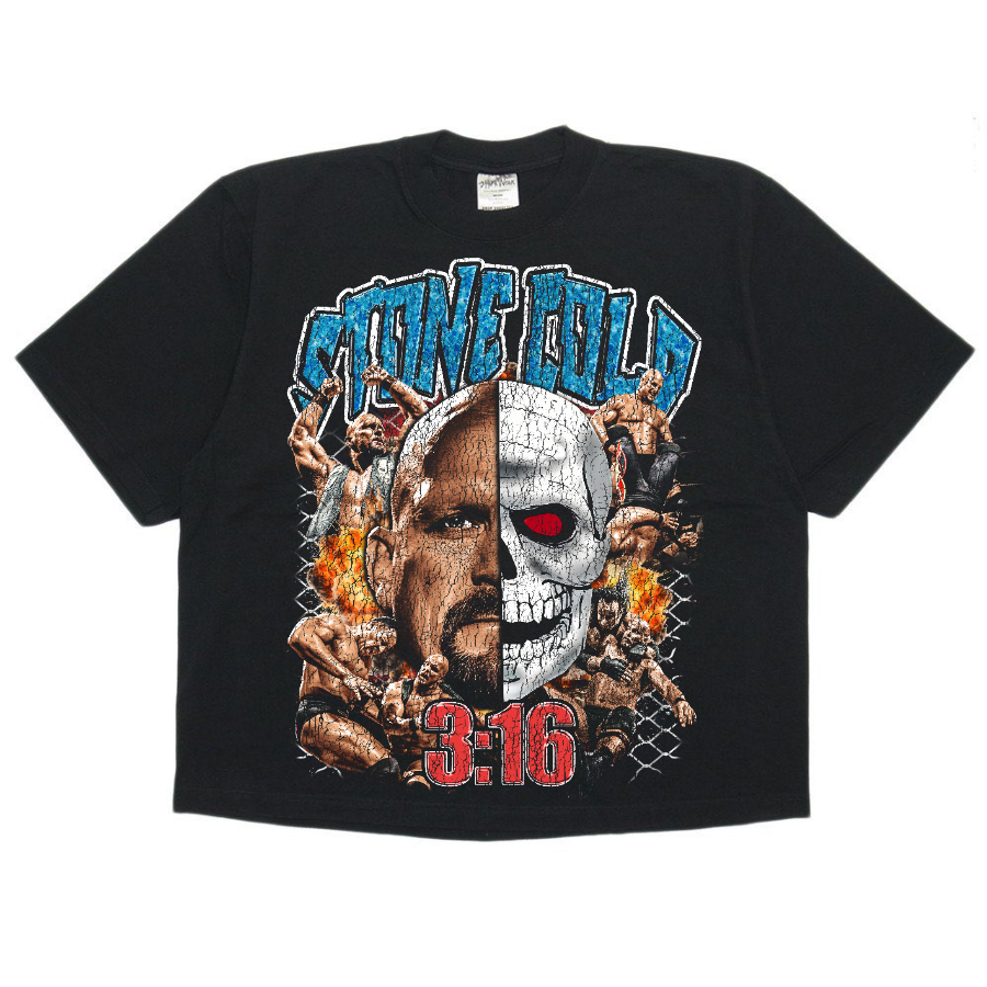 Stone Cold 3:16 Vintage Style Bootleg Boxy Tee