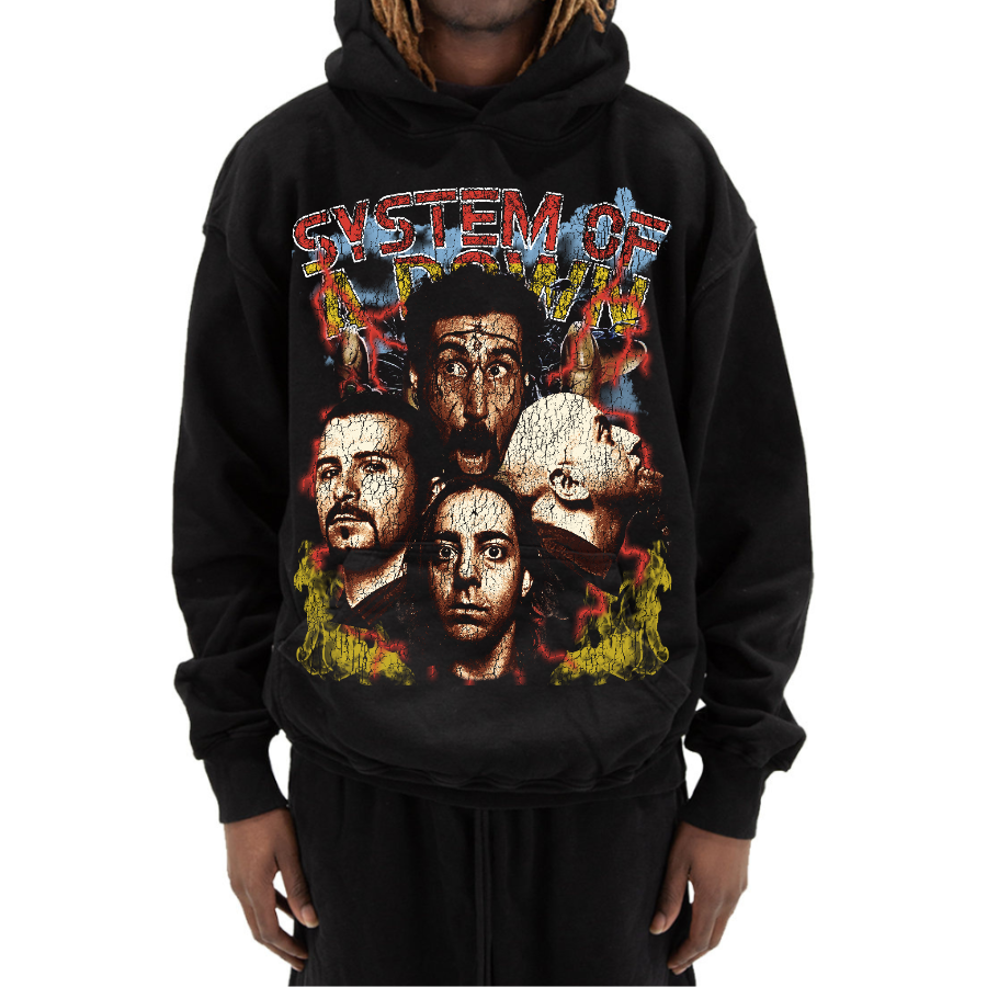 System Of A Down Vintage Style Bootleg Hoodie
