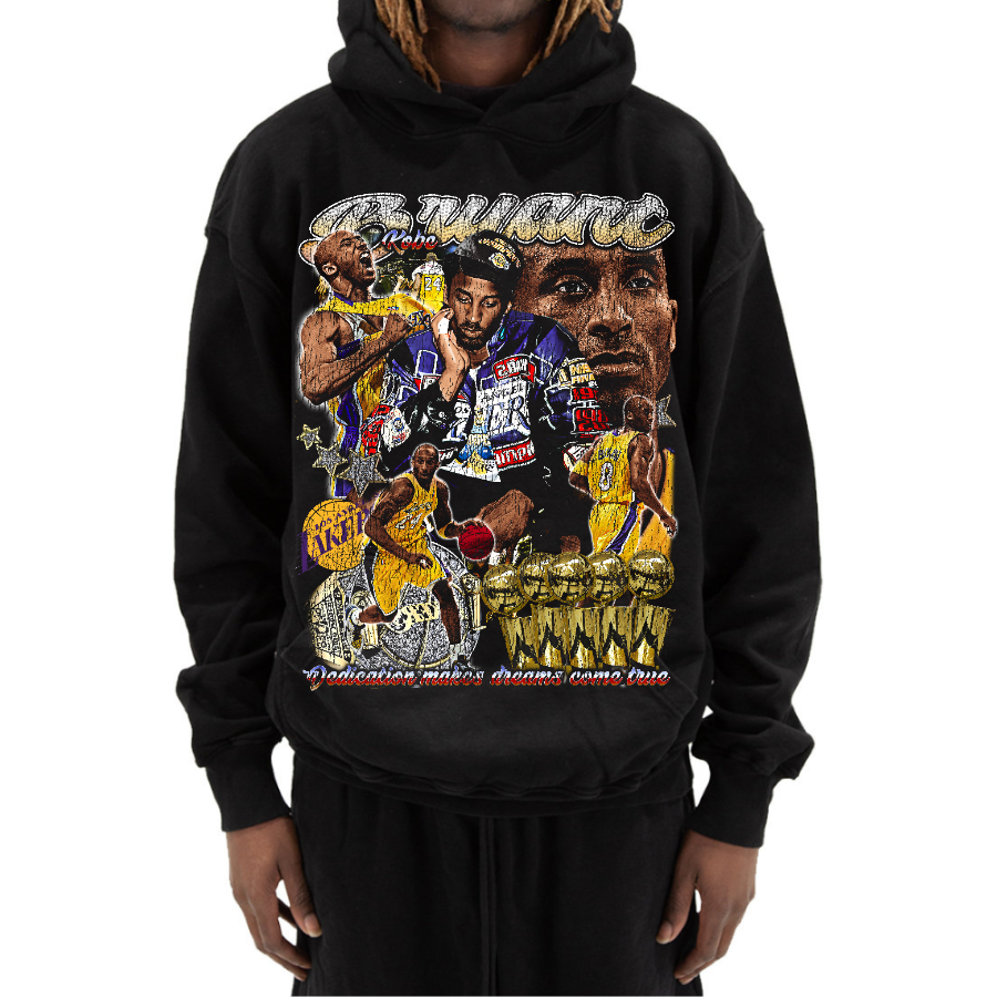 Kobe Bryant Championships Vintage Style Bootleg Hoodie