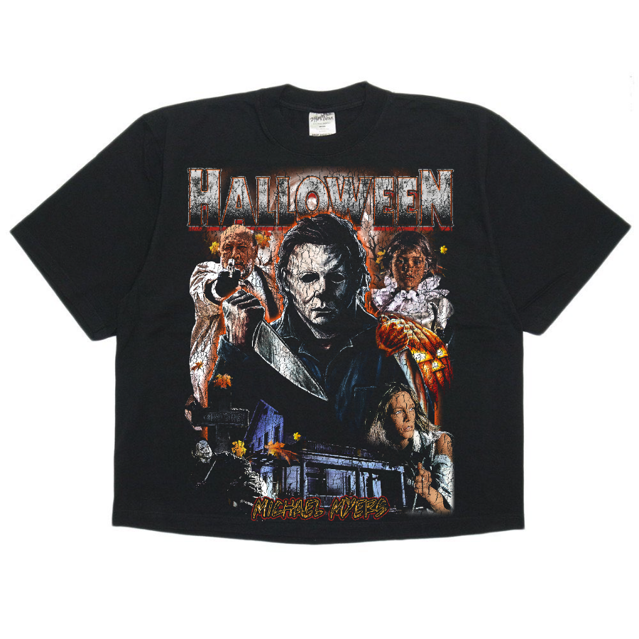 Halloween Michael Myers Vintage Style Bootleg Boxy Tee