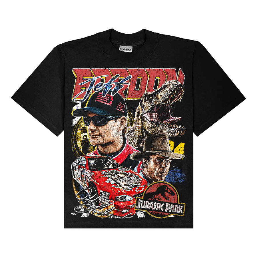 Jeff Gordon Jurassic Park Nascar Vintage Style Bootleg Tee