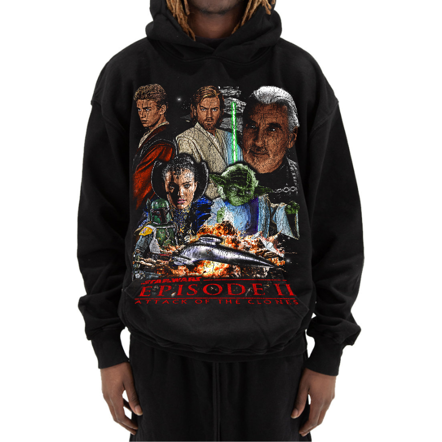 Star Wars Episode II Vintage Style Bootleg Hoodie
