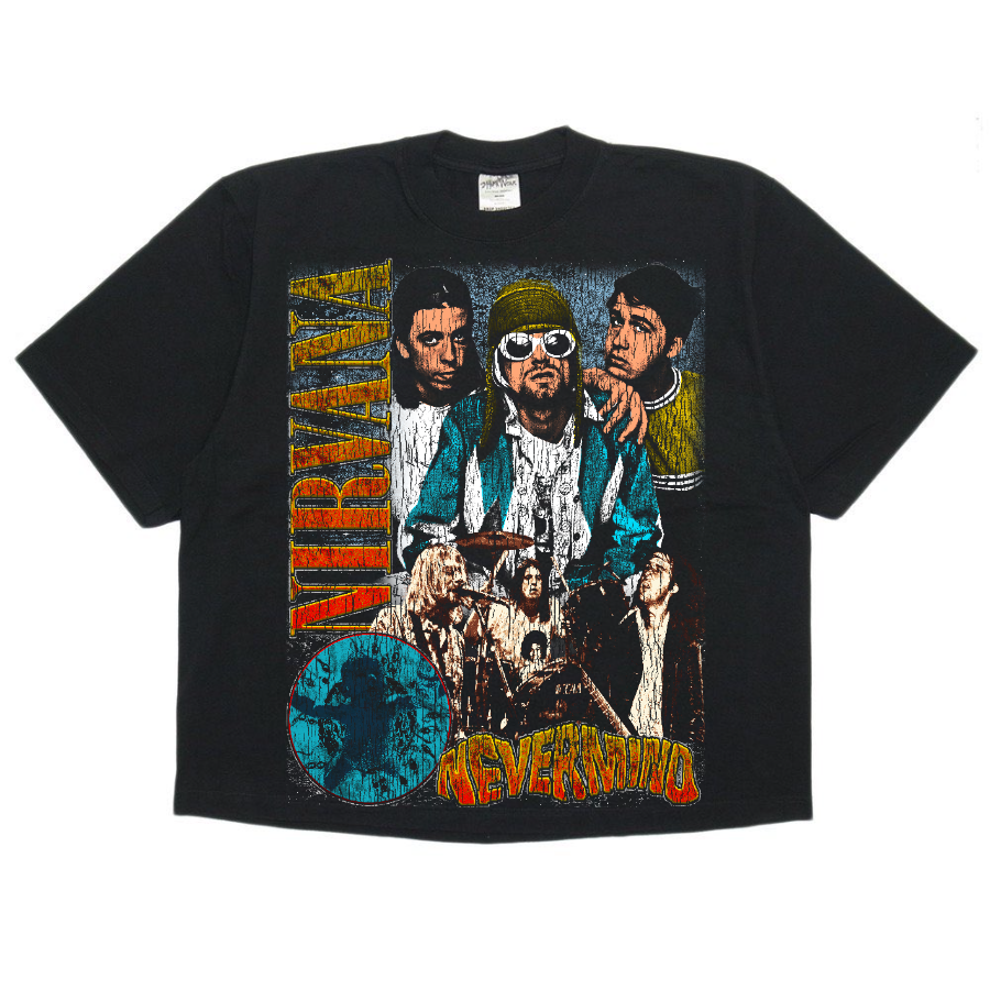 Nirvana Vintage Style Bootleg Boxy Tee