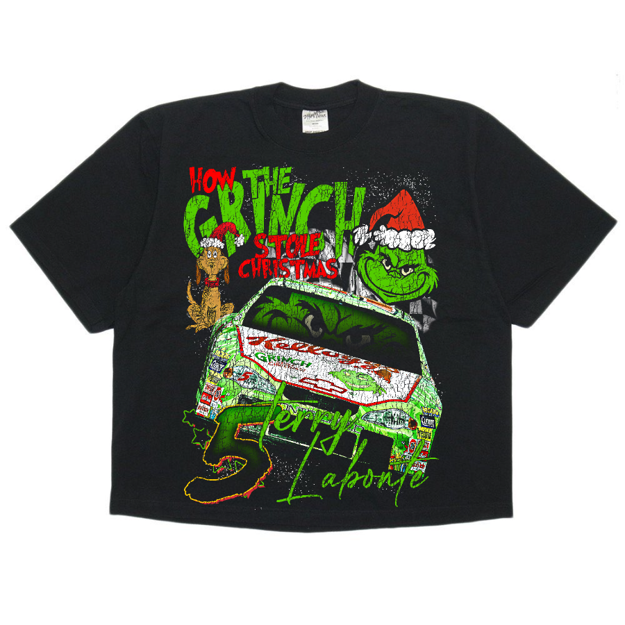 Terry Labonte The Grinch Nascar Vintage Style Bootleg Boxy Tee
