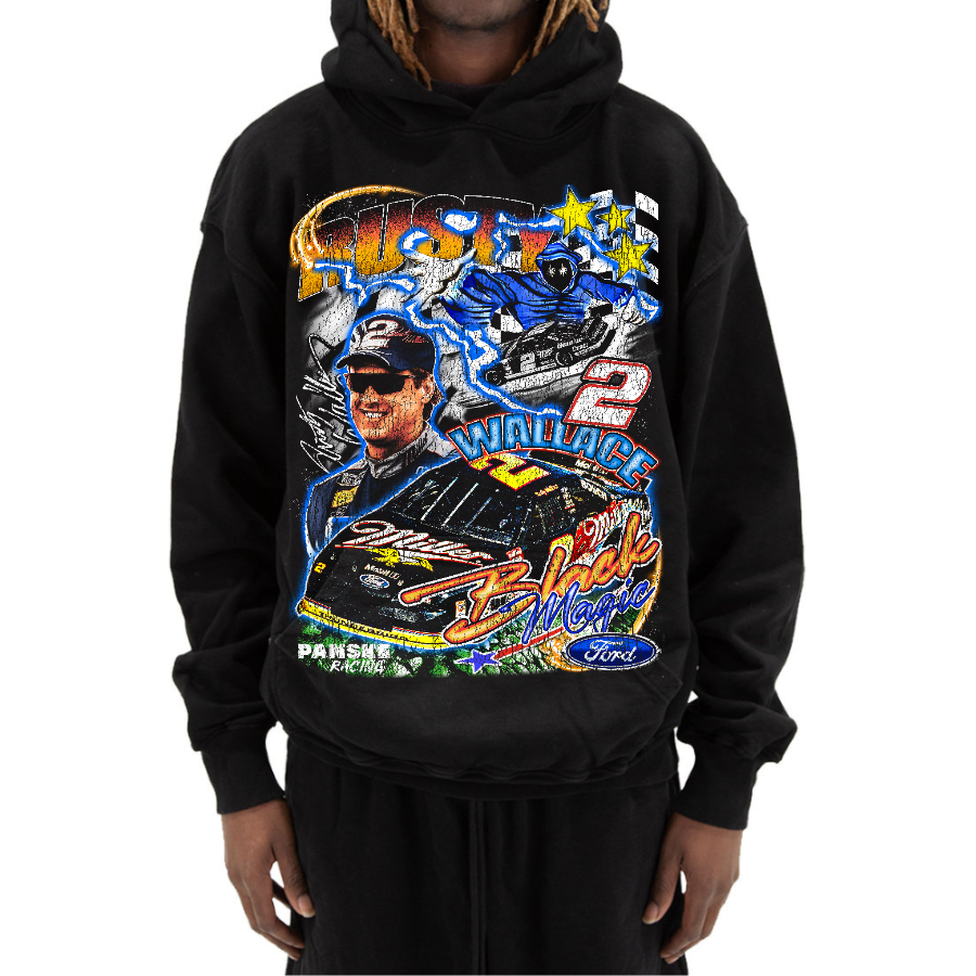 Rusty Wallace Nascar Vintage Style Bootleg Hoodie