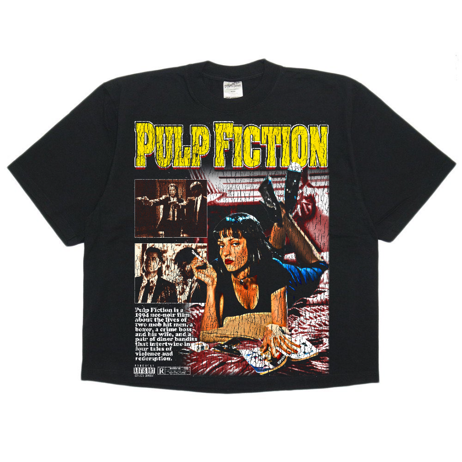 Pulp Fiction Vintage Style Bootleg Boxy Tee