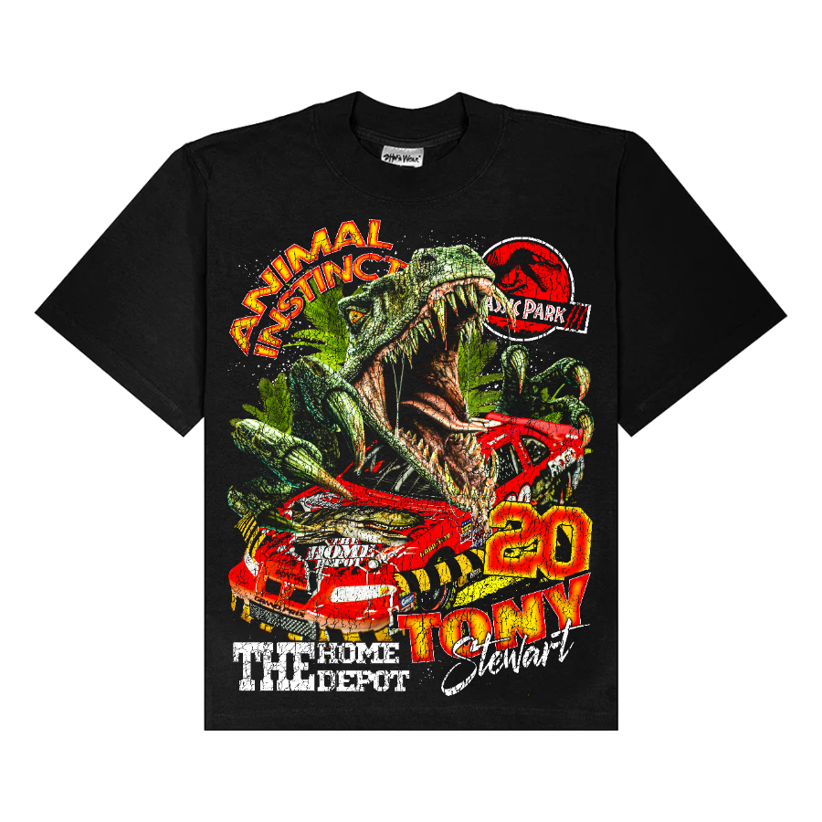 Tony Stweart Nascar Jurassic Park Vintage Style Bootleg Tee