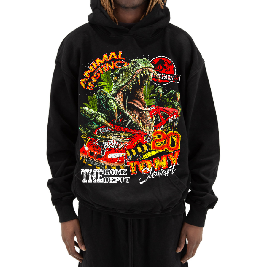Tony Stewart Nascar Jurassic Park Vintage Style Bootleg Hoodie