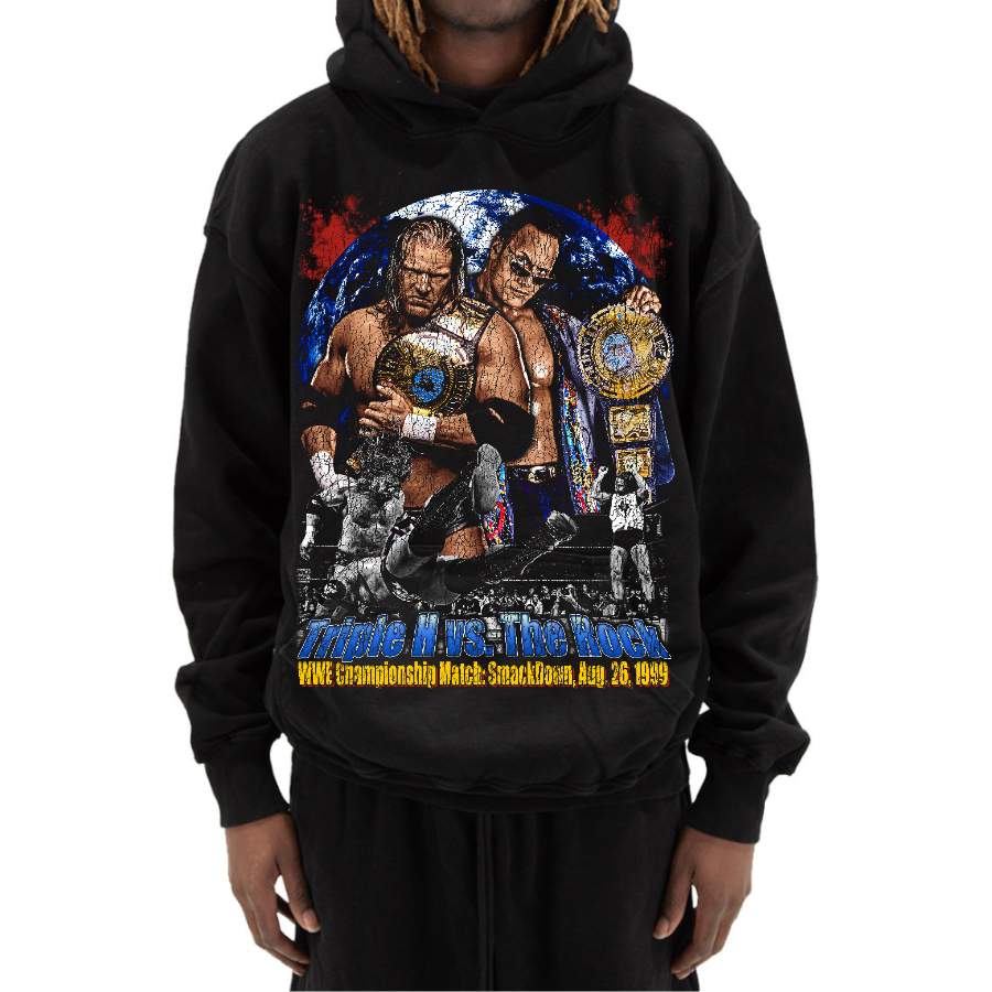 Triple H vs. The Rock 1999 Vintage Style Bootleg Hoodie